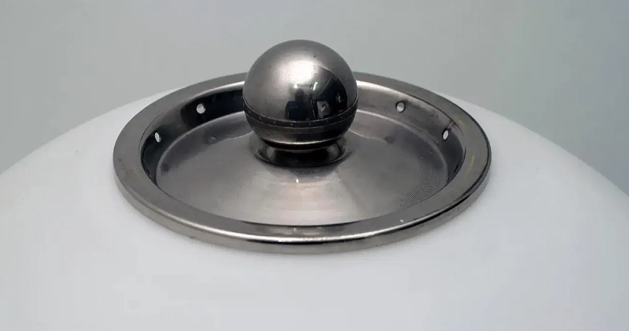 Murano opaline glass and chrome table lamp by Mazzega, 1960s 8