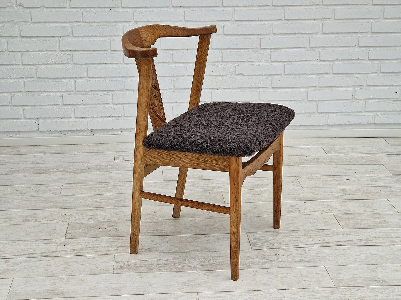 4 Danish oak chairs by Henning Kjærnulf, 1960s 10