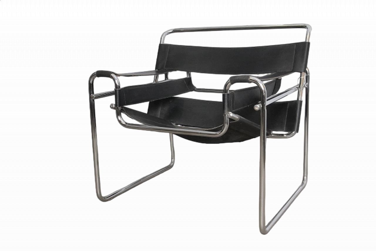 Poltrona in pelle e metallo nello stile di Marcel Breuer, anni '70 11