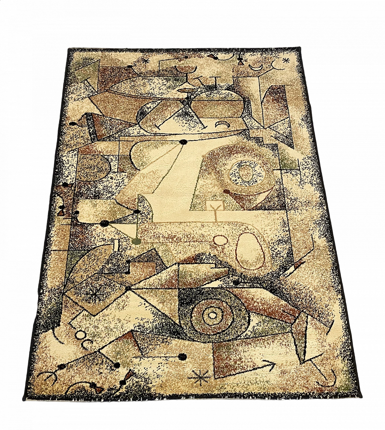 Tappeto rettangolare con disegni ispirati a Paul Klee, anni '80 11