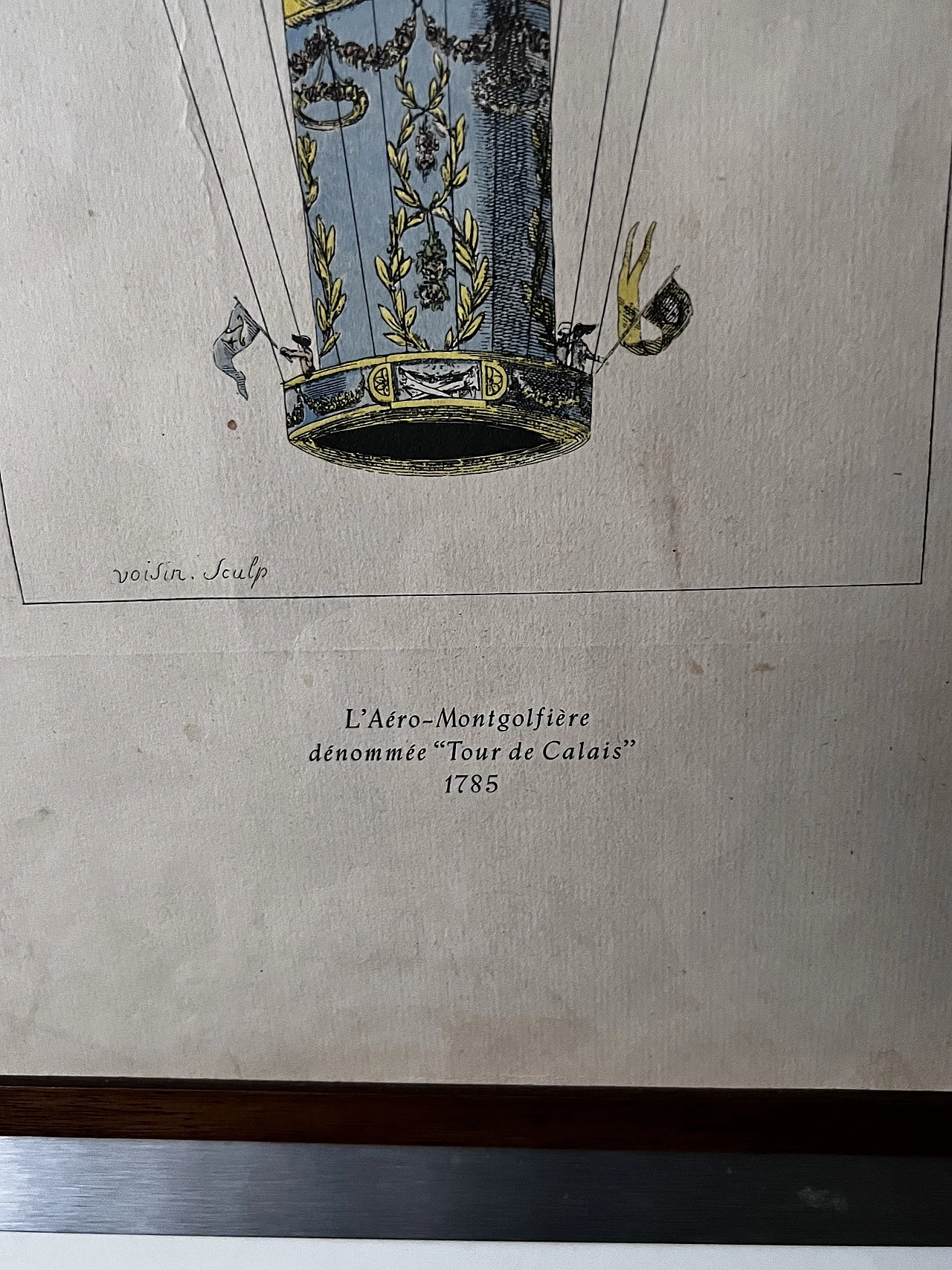 L'Aéro-Montgolfière dénommée "Tour de Calais" 1785, stampa, anni '50 3