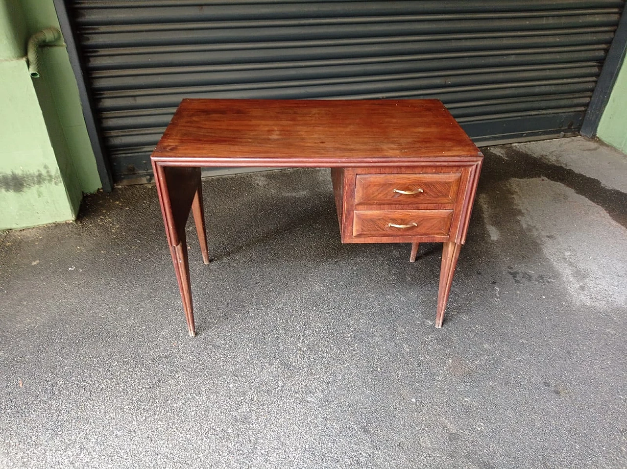 Wood writing desk by Vittorio Dassi, 1960s 1