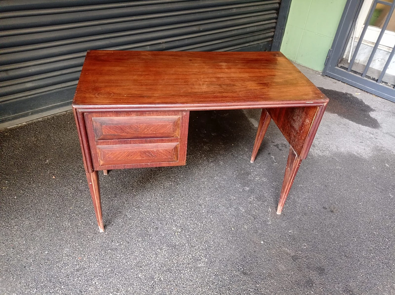 Wood writing desk by Vittorio Dassi, 1960s 3