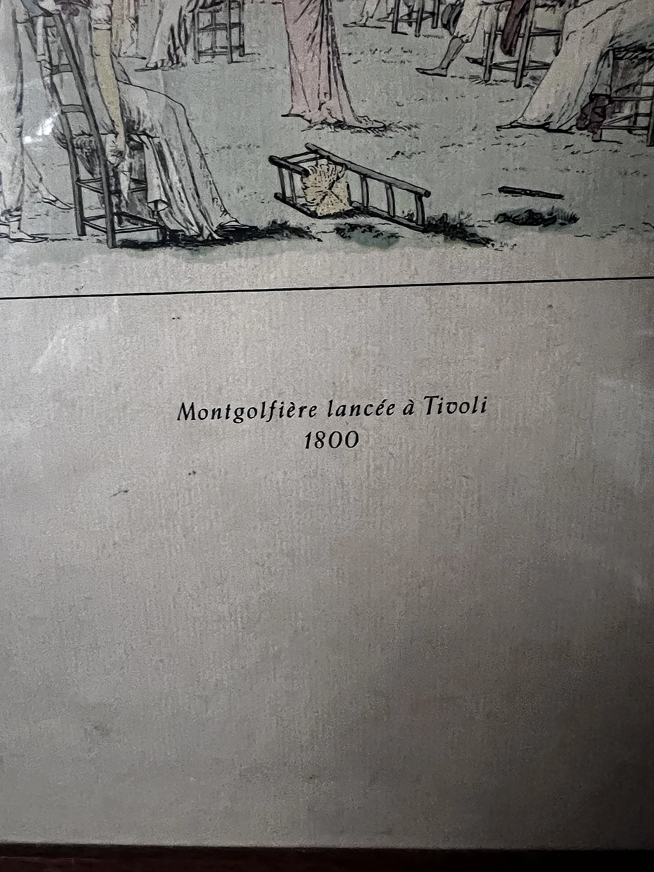 Montgolfière lancée à Tivoli 1800, print, 1950s 4