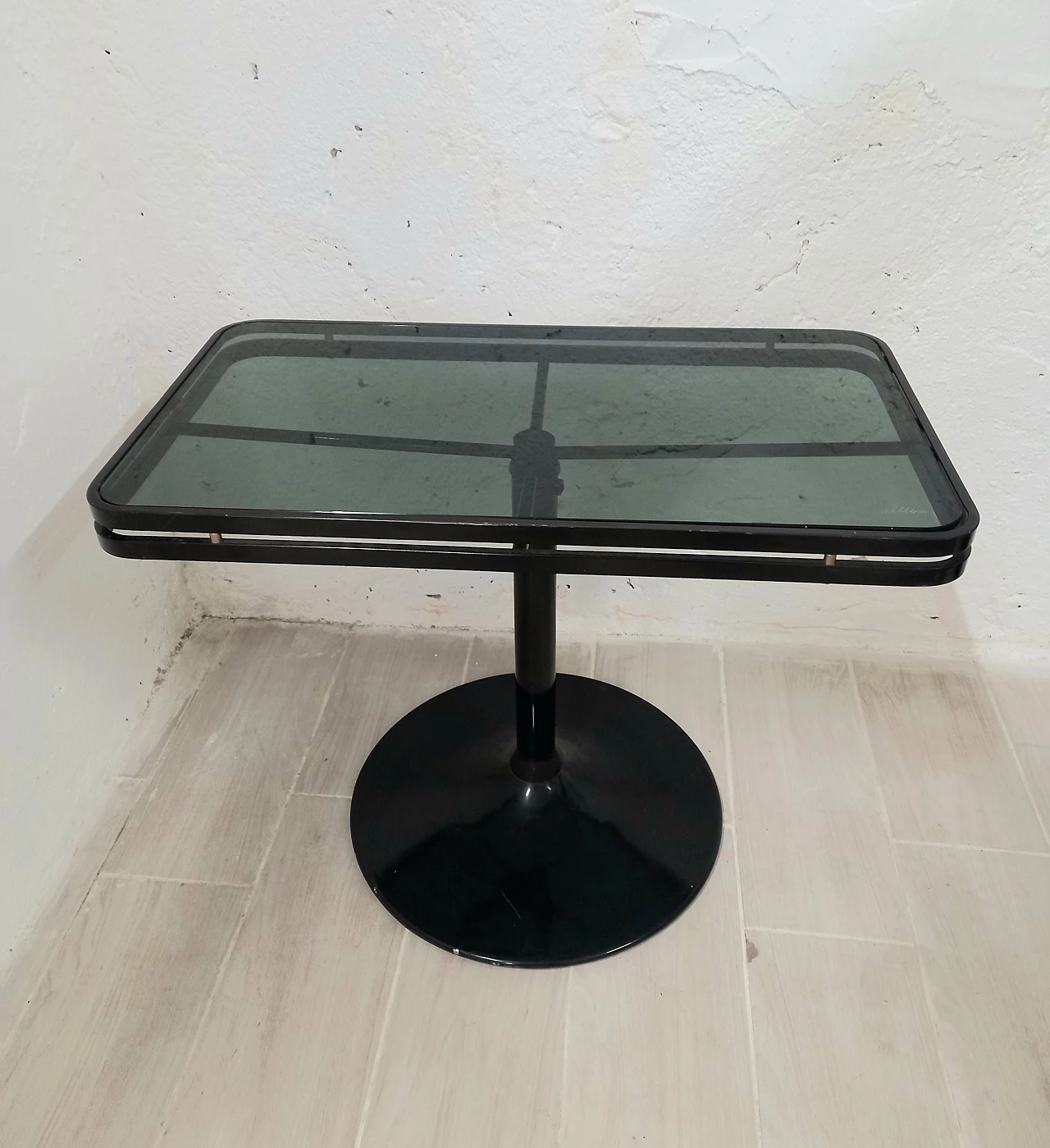 Metal and glass coffee table by Arredamenti Allegri Parma, 1980s 1