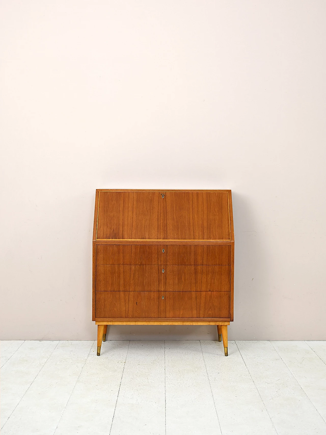 Scandinavian teak secrétaire, 1960s 1