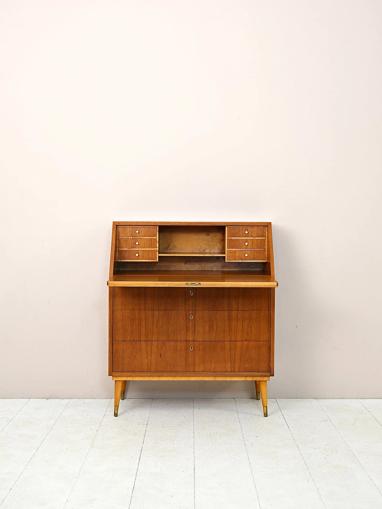 Scandinavian teak secrétaire, 1960s 2