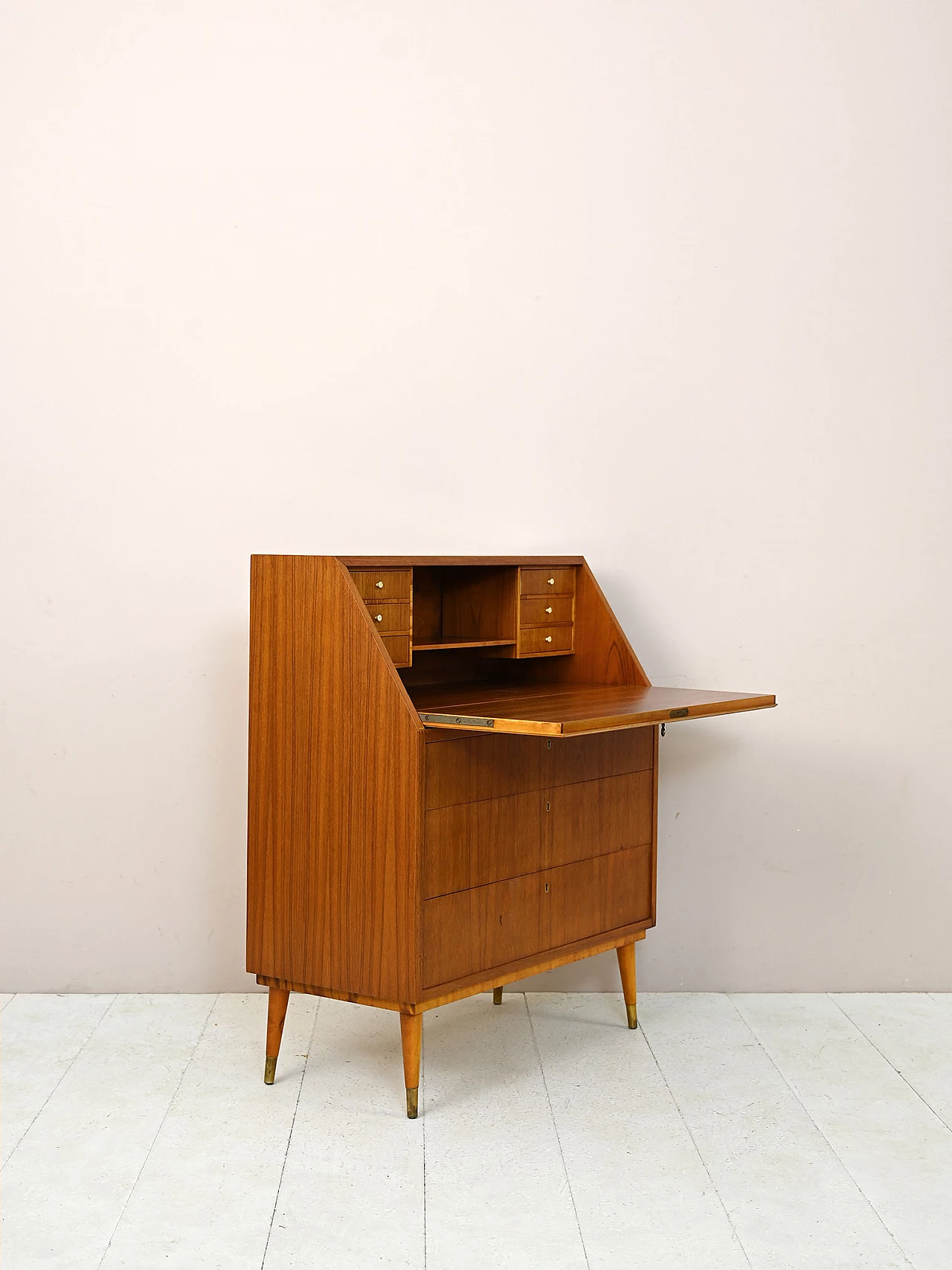 Scandinavian teak secrétaire, 1960s 4