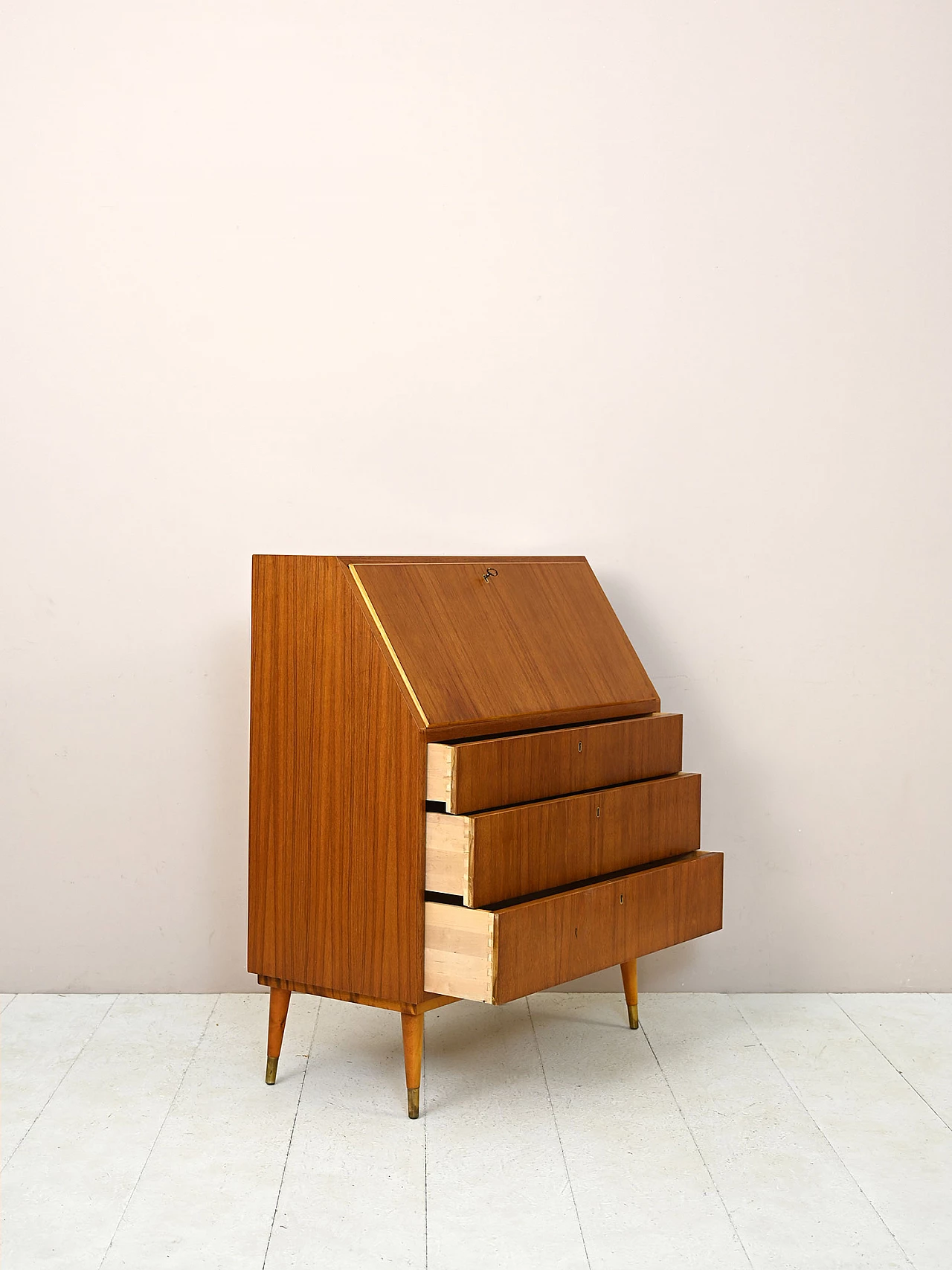 Scandinavian teak secrétaire, 1960s 5