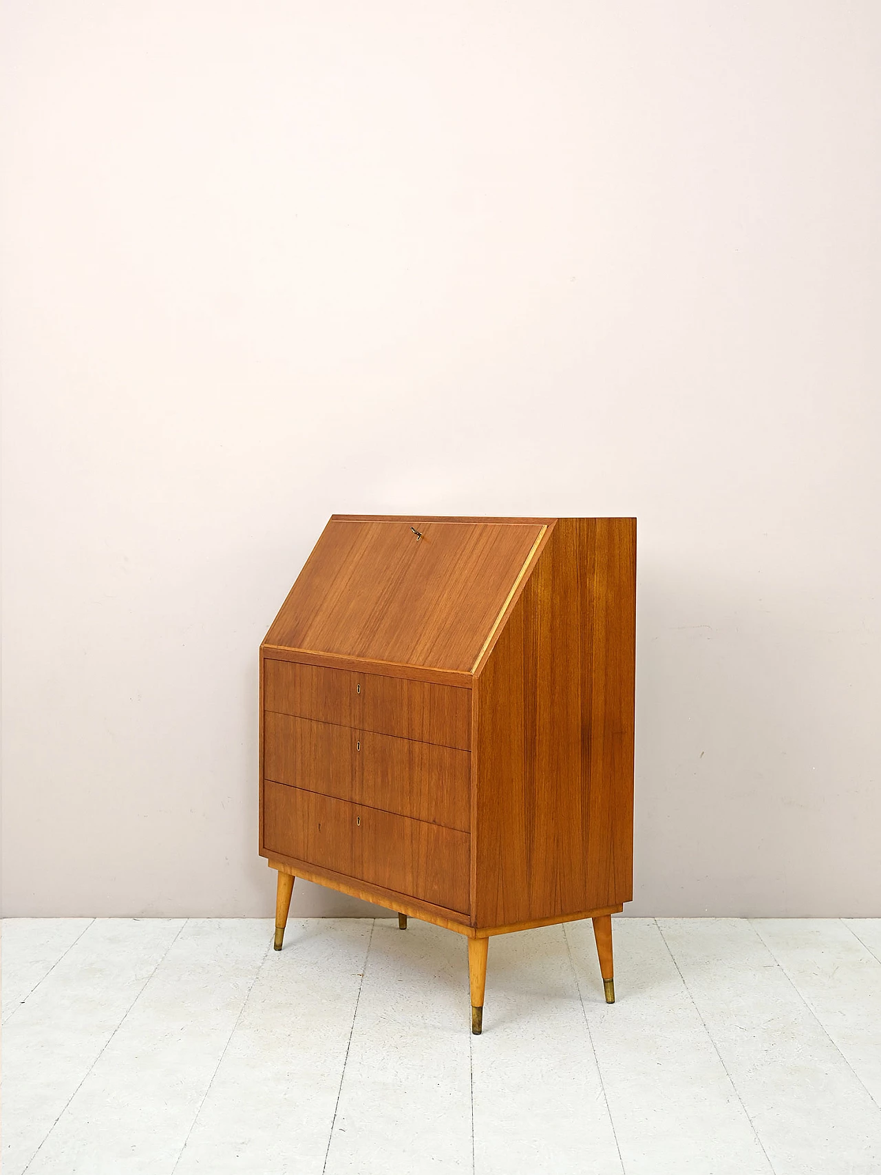 Scandinavian teak secrétaire, 1960s 6