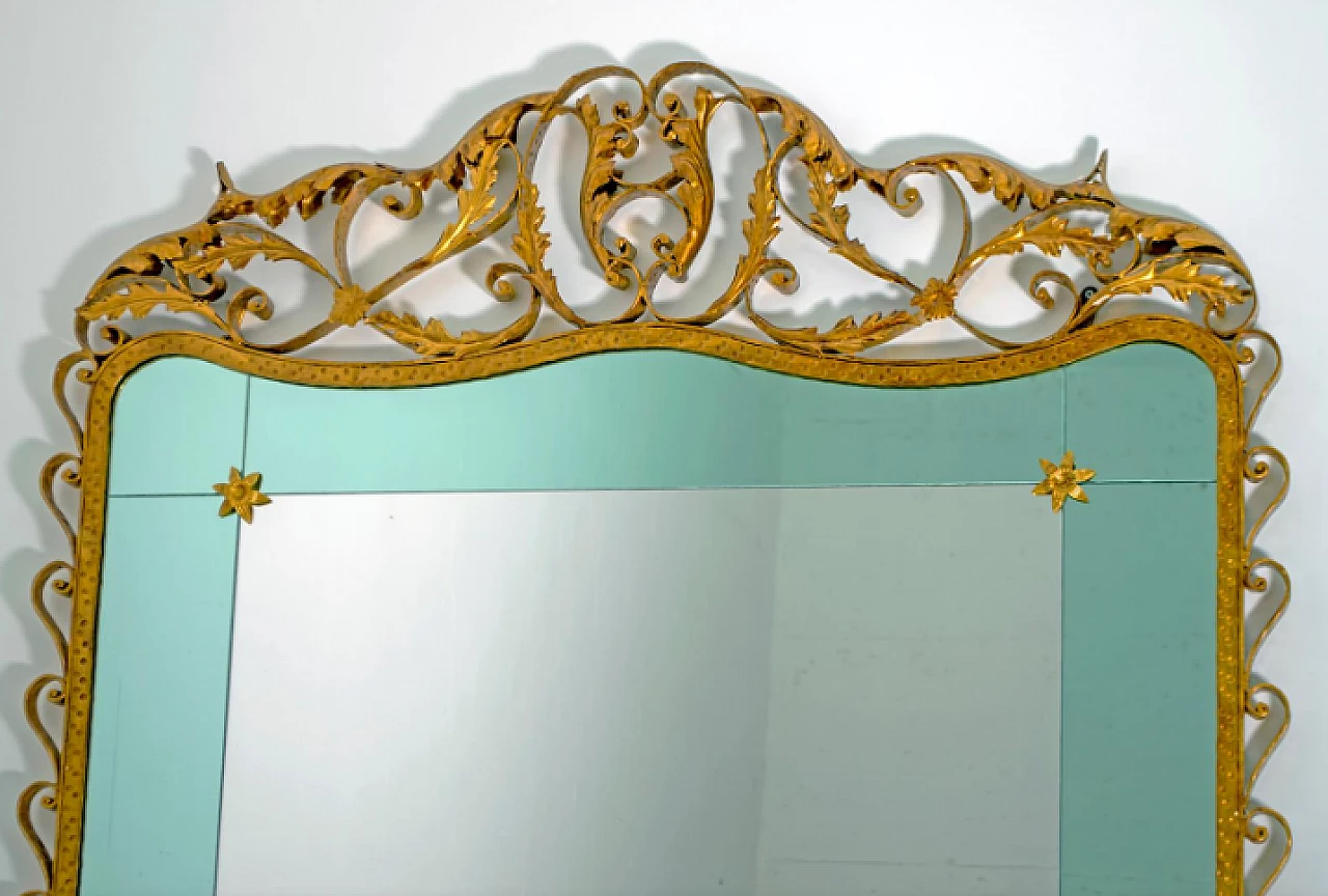 Wrought iron and glass console with mirror by Pier Luigi Colli, 1950s 3