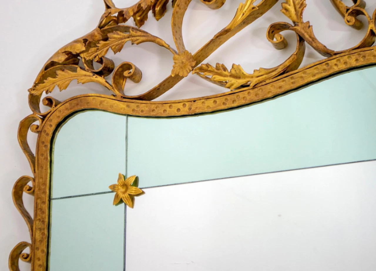 Consolle con specchio in ferro battuto e vetro di Pier Luigi Colli, anni '50 10