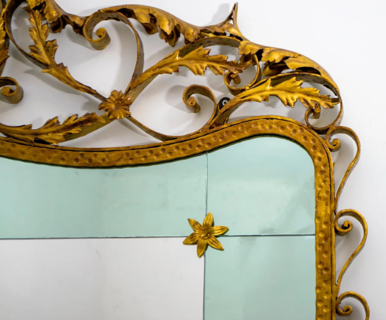 Consolle con specchio in ferro battuto e vetro di Pier Luigi Colli, anni '50 11
