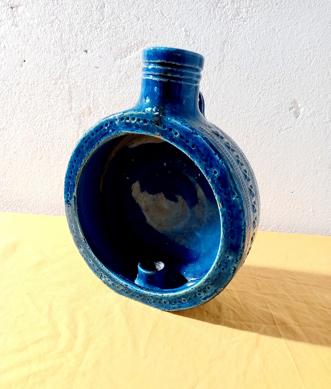 Rimini Blu candle holder by Aldo Londi for Bitossi, 1960s 1