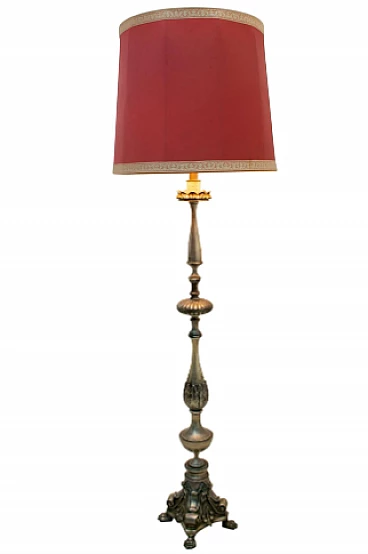 Silver plated brass floor lamp, 1950s