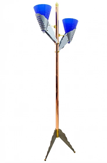 Metal and Murano glass floor lamp by Relco, 1980s