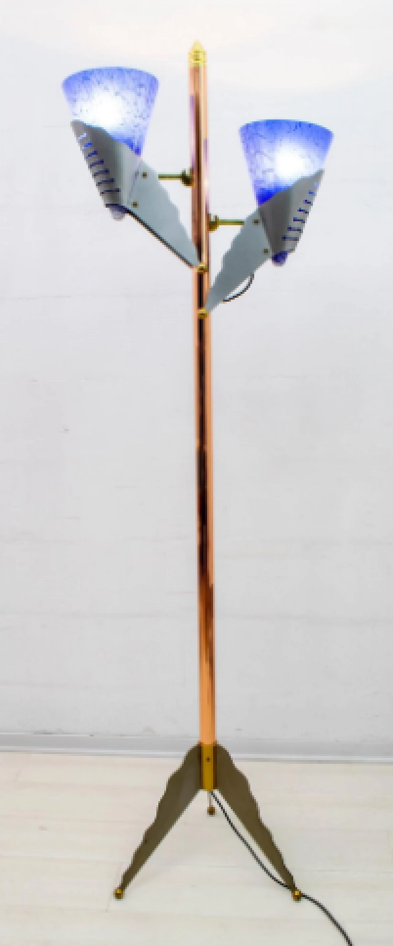 Metal and Murano glass floor lamp by Relco, 1980s 3