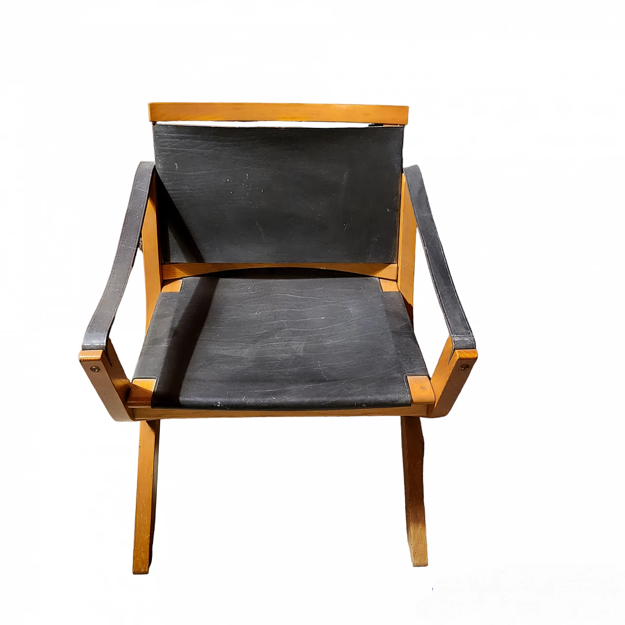 4 Wood and leather Kiu armchairs by LuxorItalia 2
