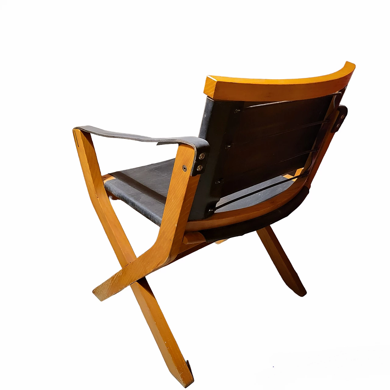 4 Wood and leather Kiu armchairs by LuxorItalia 5