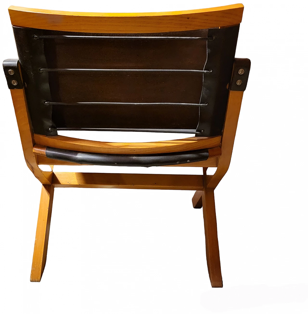 4 Wood and leather Kiu armchairs by LuxorItalia 6