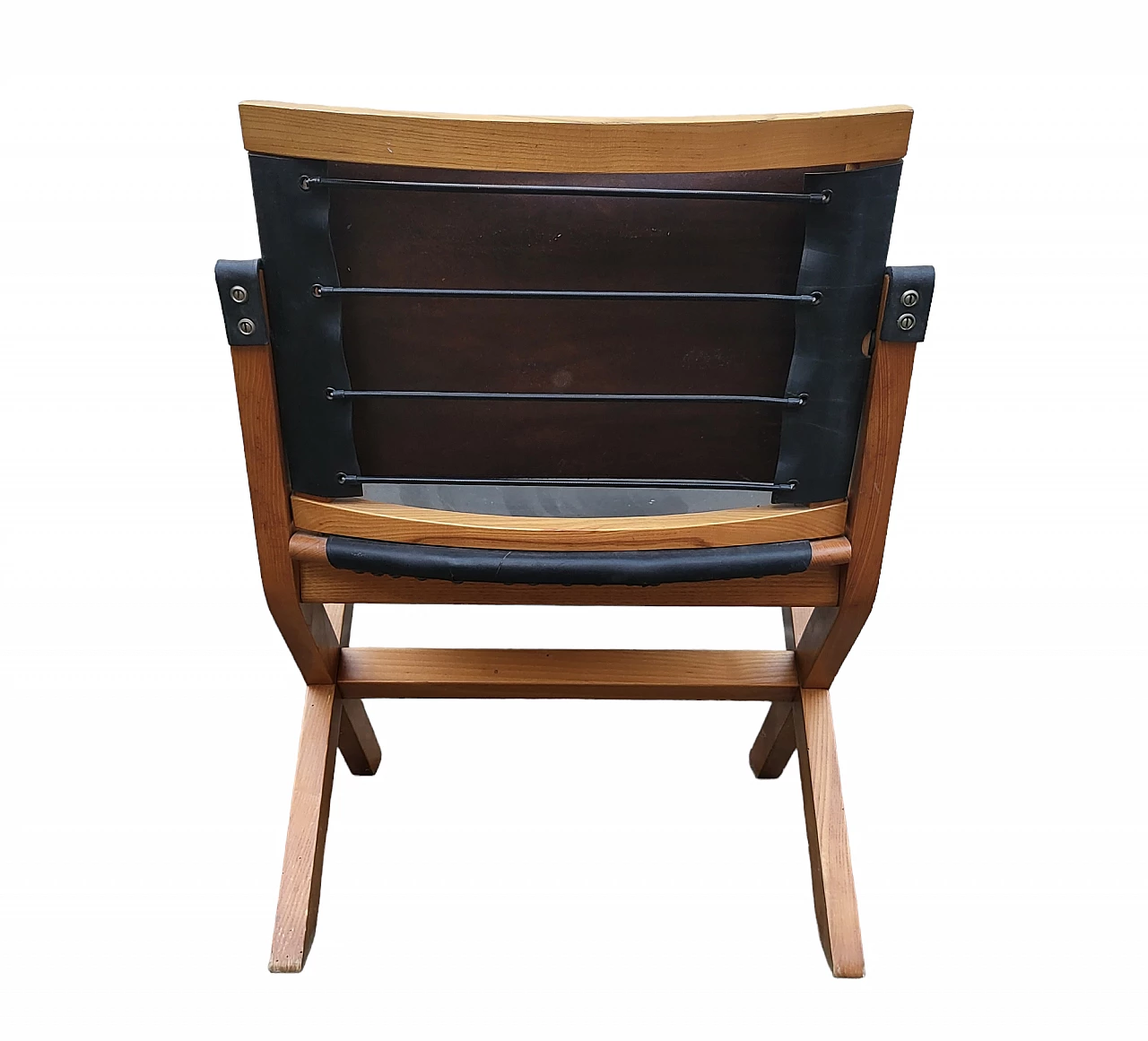 4 Wood and leather Kiu armchairs by LuxorItalia 9