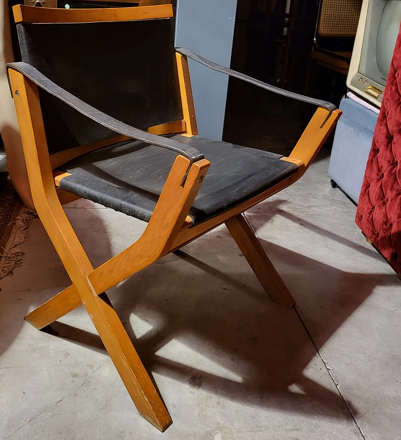 4 Wood and leather Kiu armchairs by LuxorItalia 12