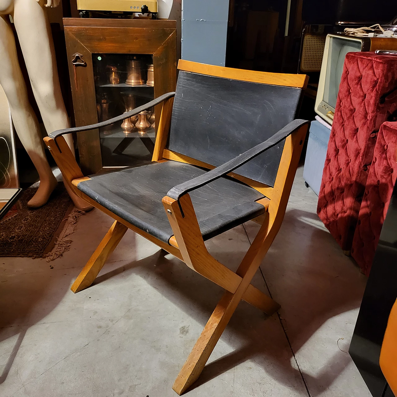 4 Wood and leather Kiu armchairs by LuxorItalia 16