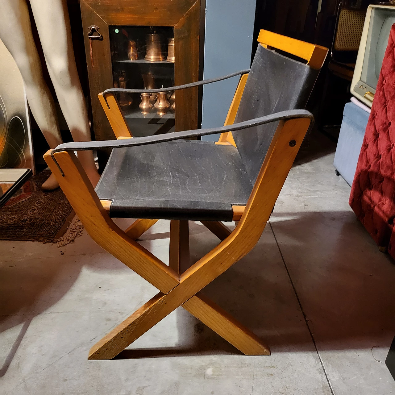 4 Wood and leather Kiu armchairs by LuxorItalia 17
