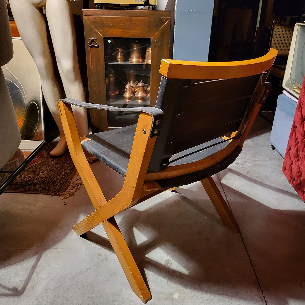 4 Wood and leather Kiu armchairs by LuxorItalia 19