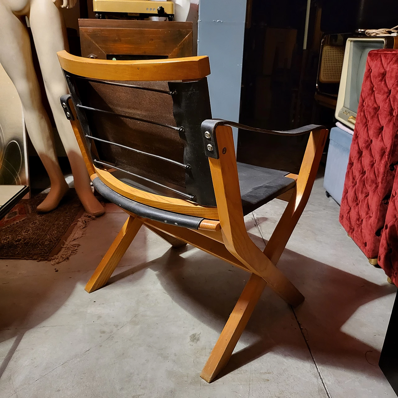 4 Wood and leather Kiu armchairs by LuxorItalia 20