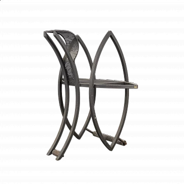 Sculptural chair in painted iron, 1970s
