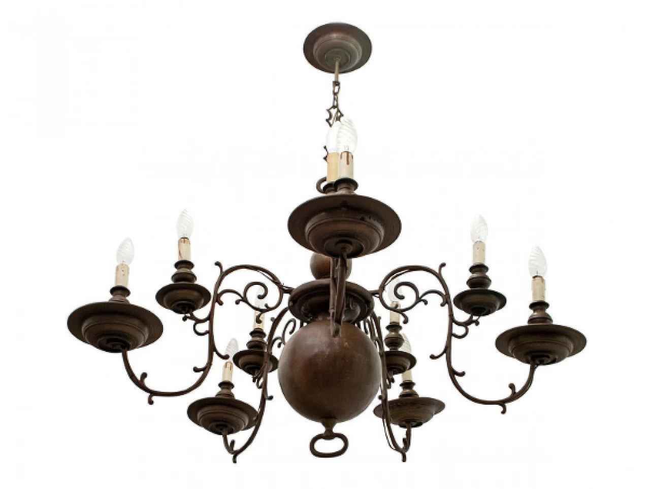 Baroque bronze chandelier, 18th century 1