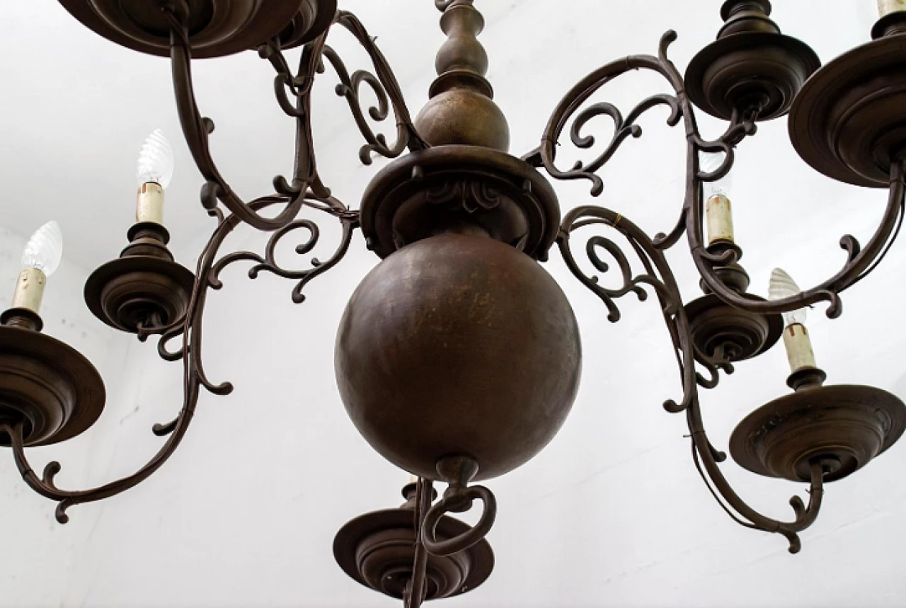 Baroque bronze chandelier, 18th century 4
