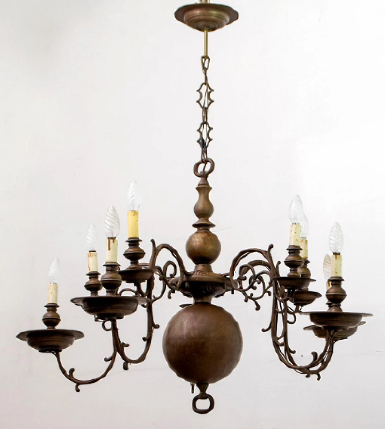 Baroque bronze chandelier, 18th century 5