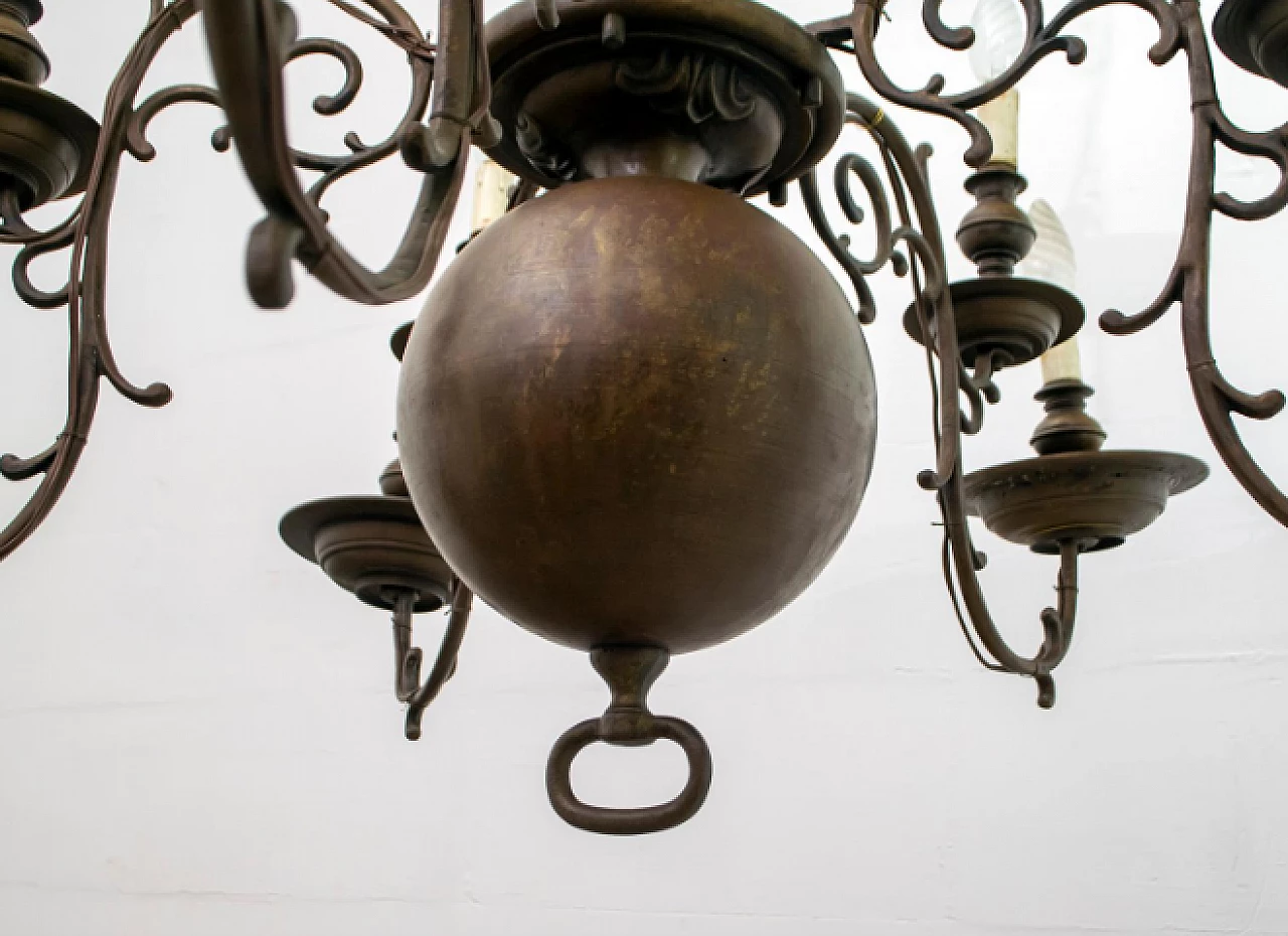 Baroque bronze chandelier, 18th century 7