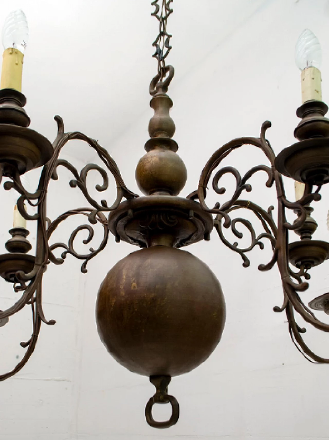 Baroque bronze chandelier, 18th century 8