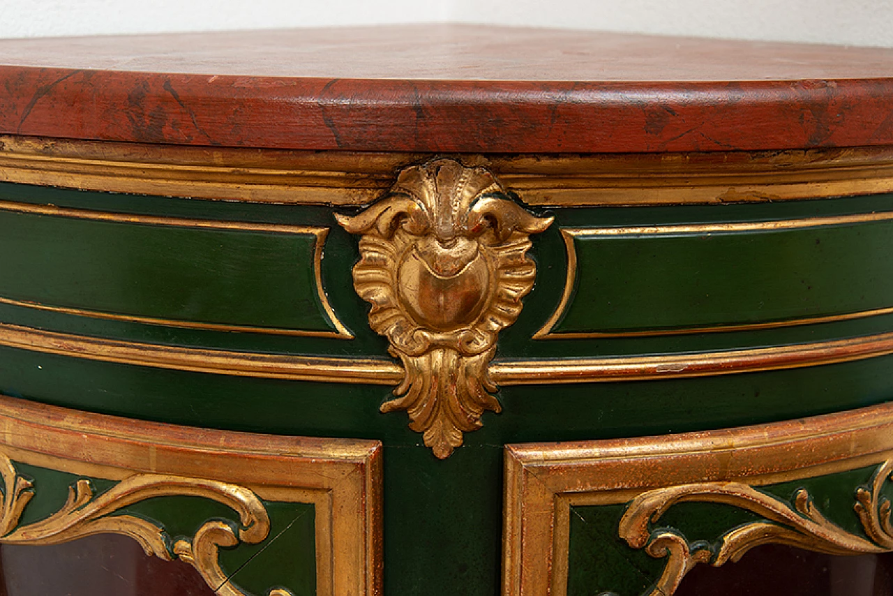 Pair of Napoleon III corner cabinets in lacquered and gilded wood, 19th century 3