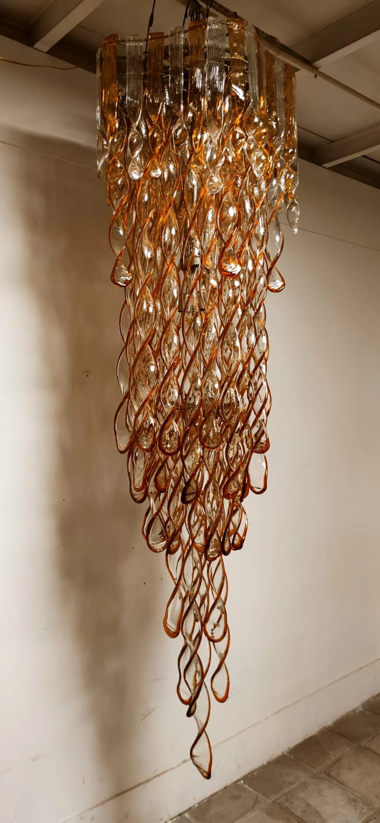 Murano glass chandelier by Aureliano Toso, 1960s 1