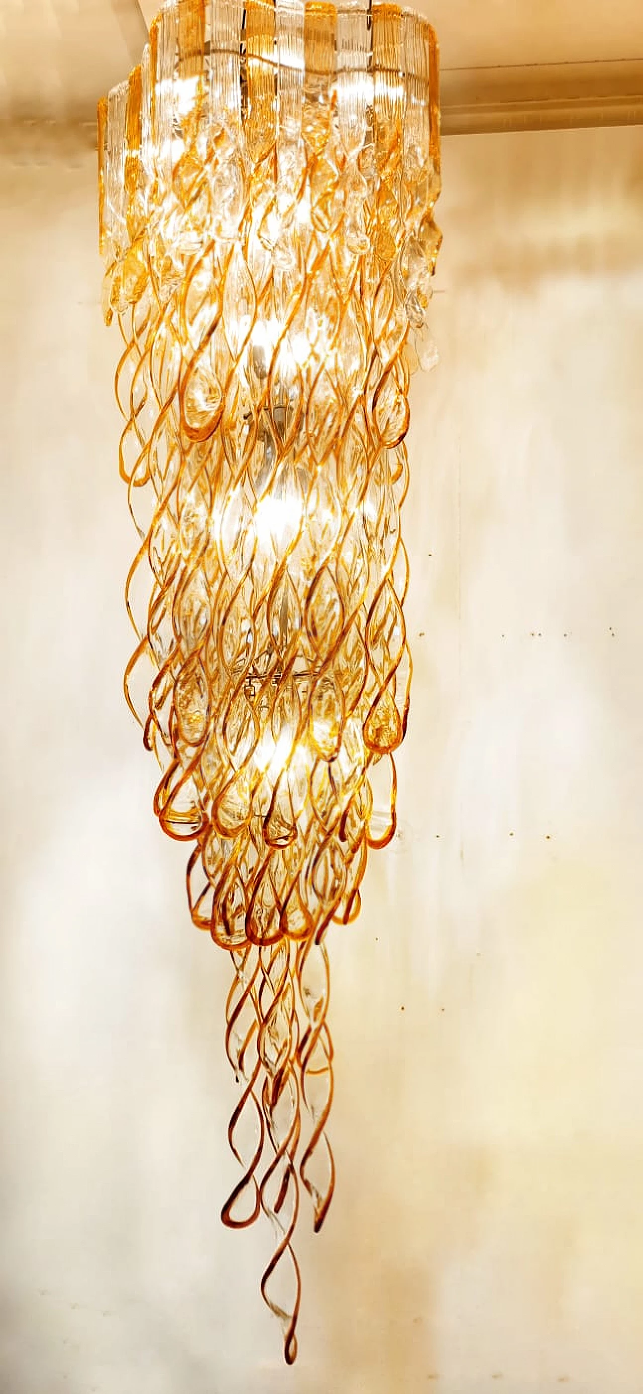 Murano glass chandelier by Aureliano Toso, 1960s 2