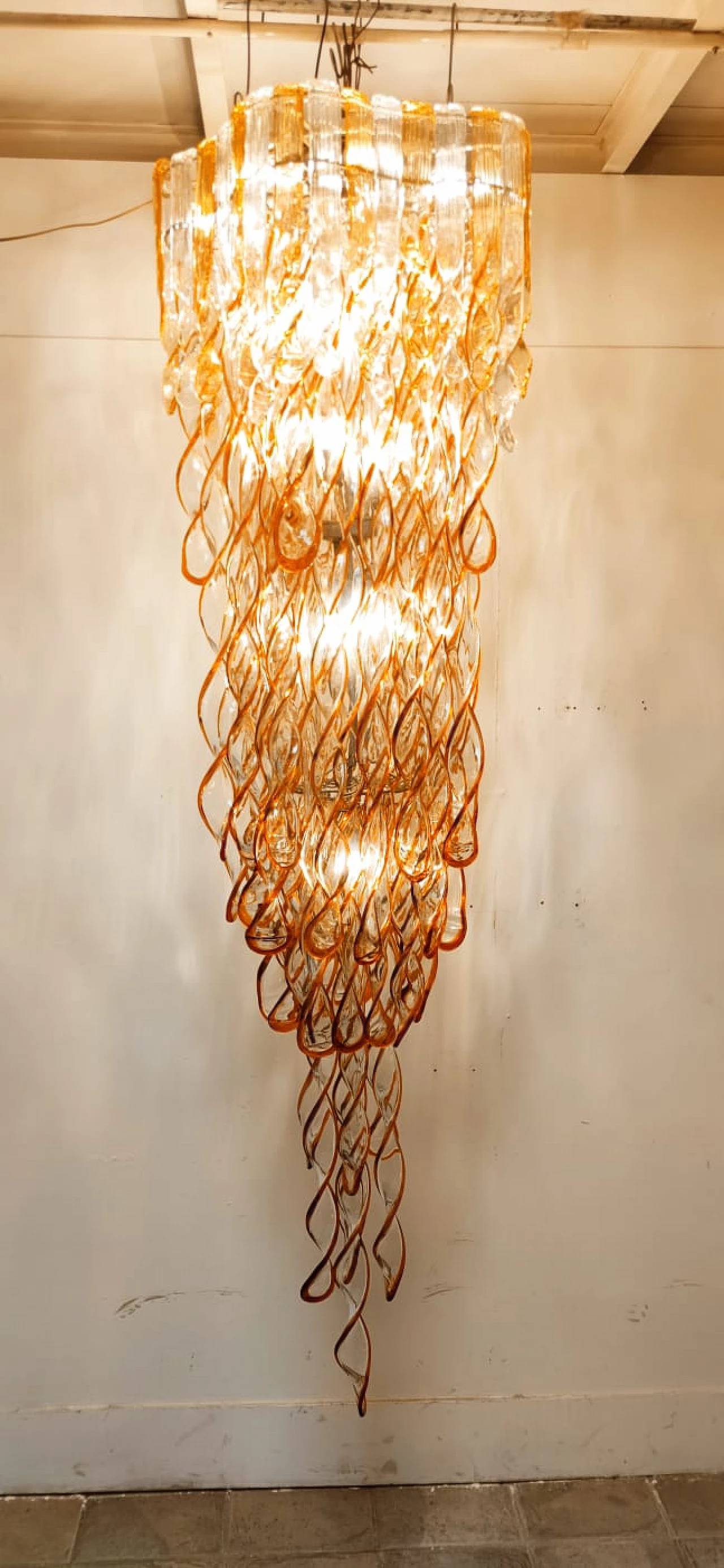 Murano glass chandelier by Aureliano Toso, 1960s 5