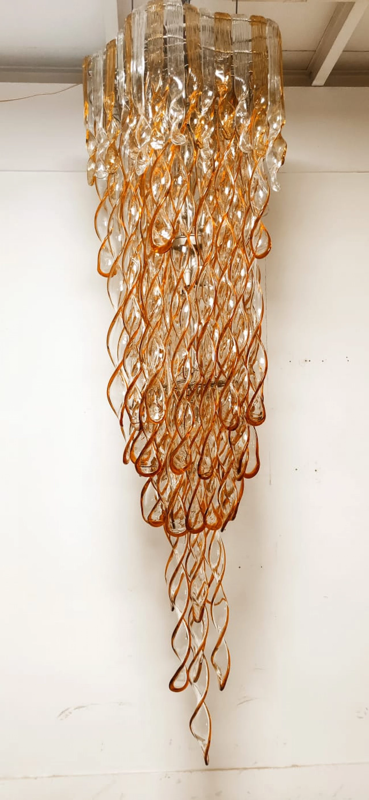 Murano glass chandelier by Aureliano Toso, 1960s 7