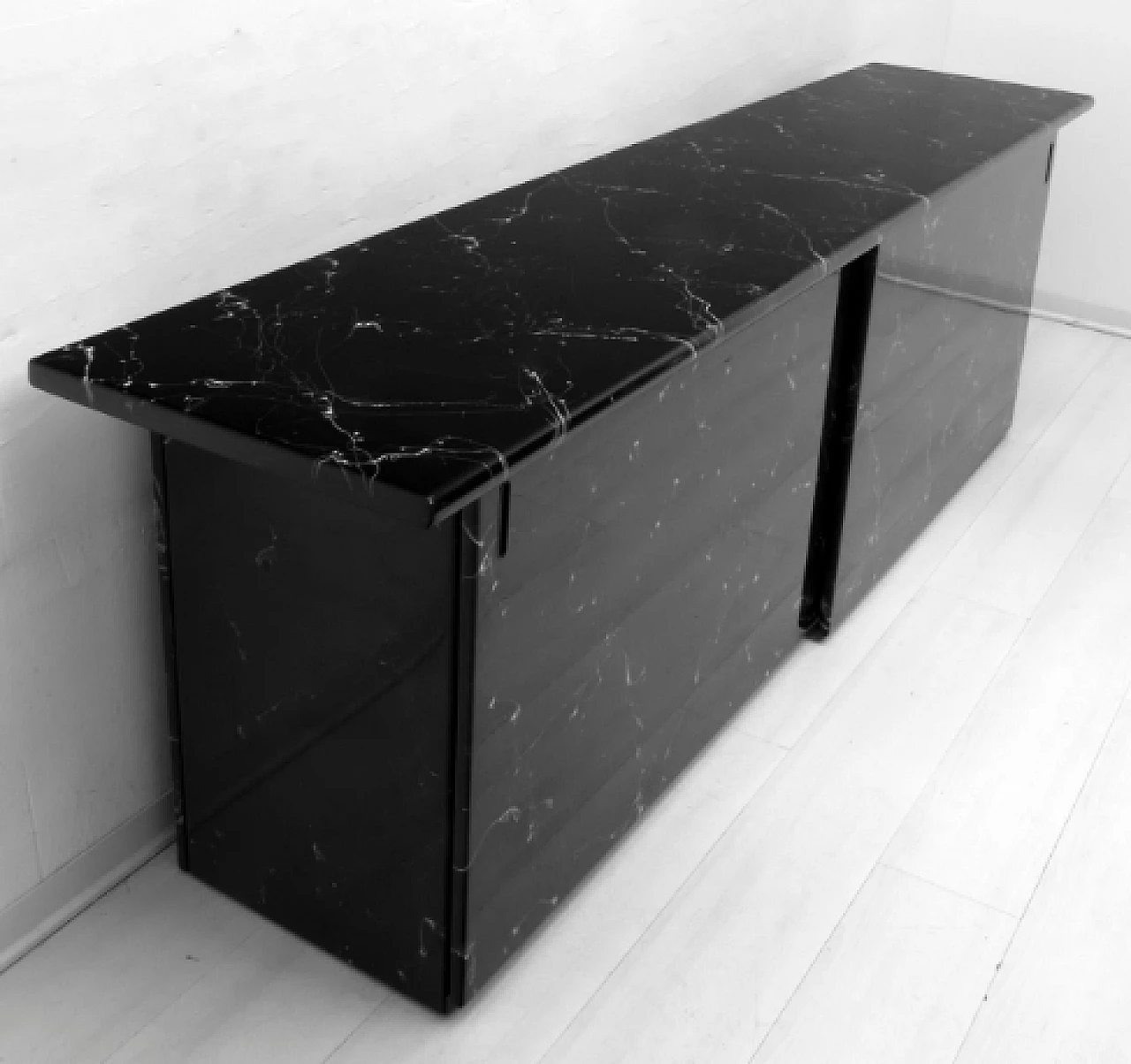 Faux Marquina marble sideboard, 1980s 7