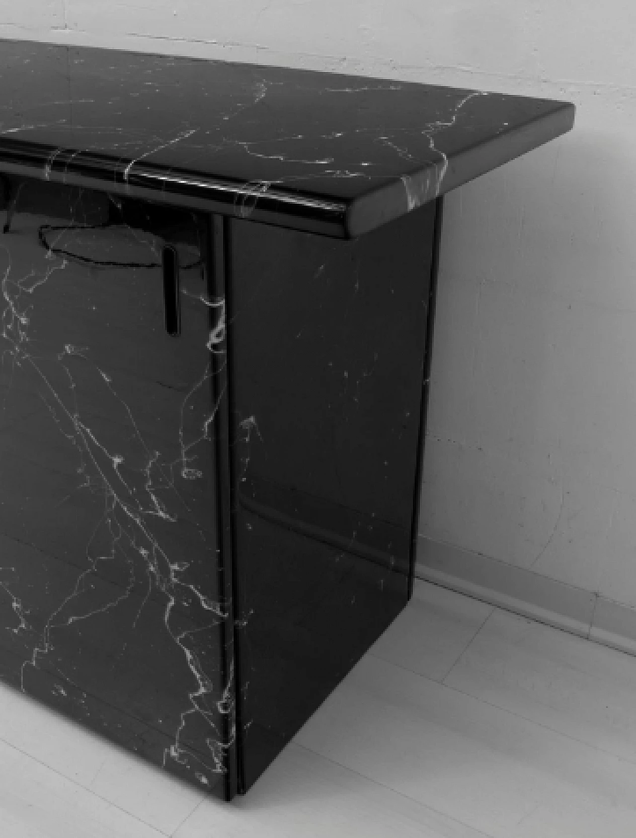 Faux Marquina marble sideboard, 1980s 9