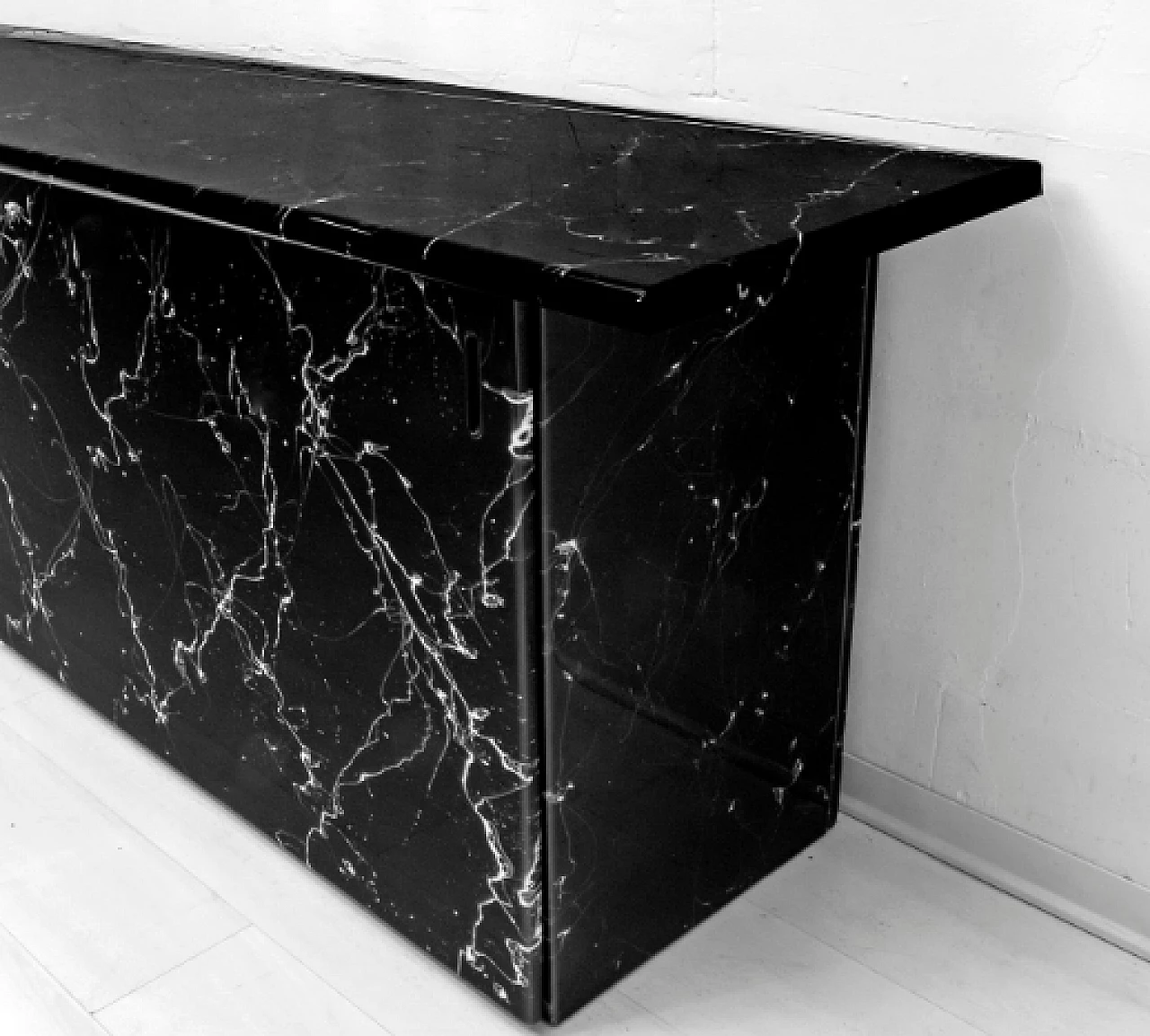 Faux Marquina marble sideboard, 1980s 10