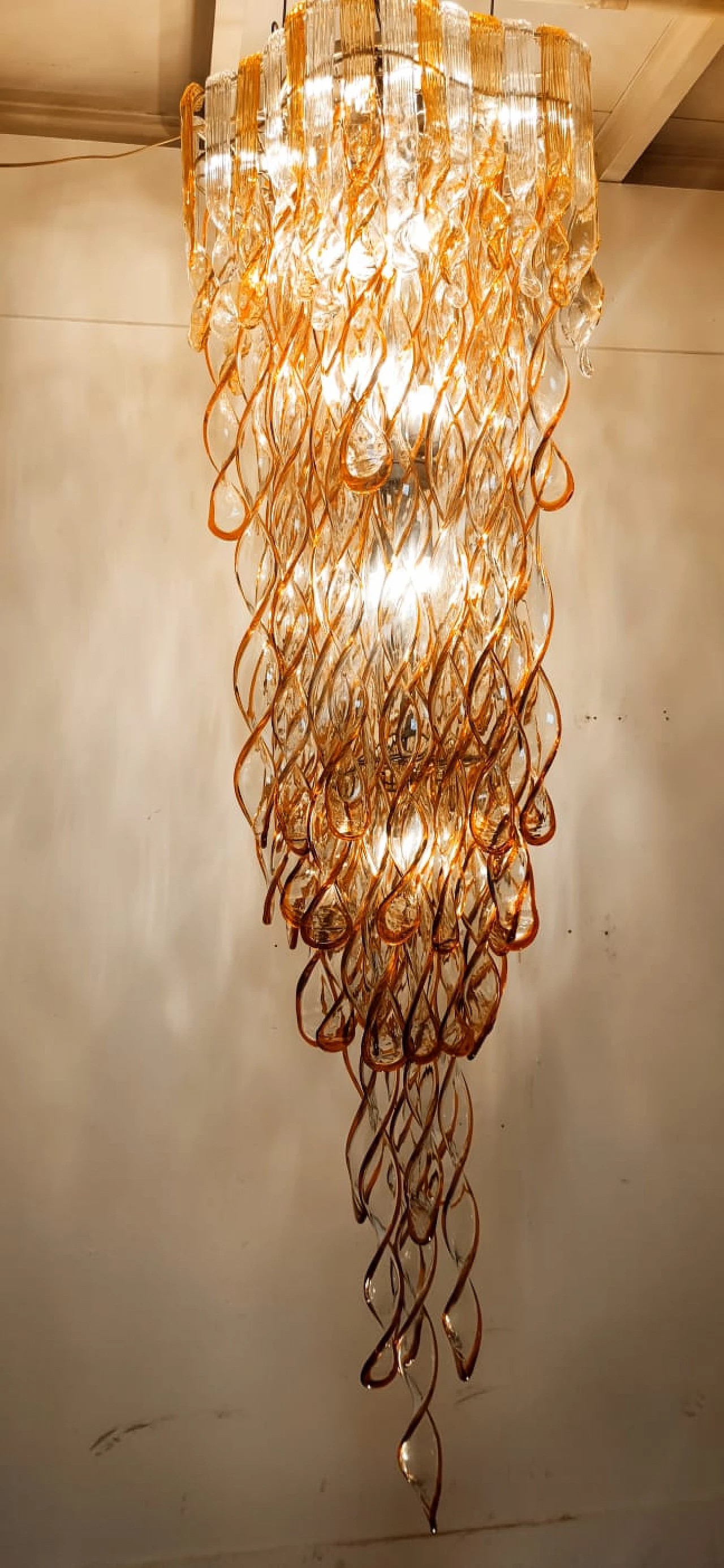 Murano glass chandelier by Aureliano Toso, 1960s 13