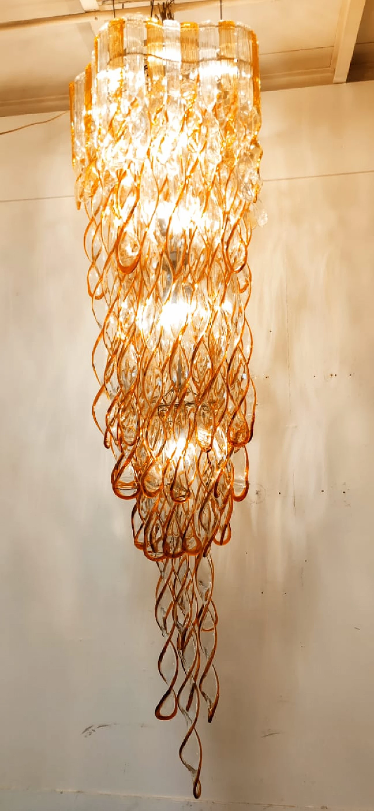Murano glass chandelier by Aureliano Toso, 1960s 17