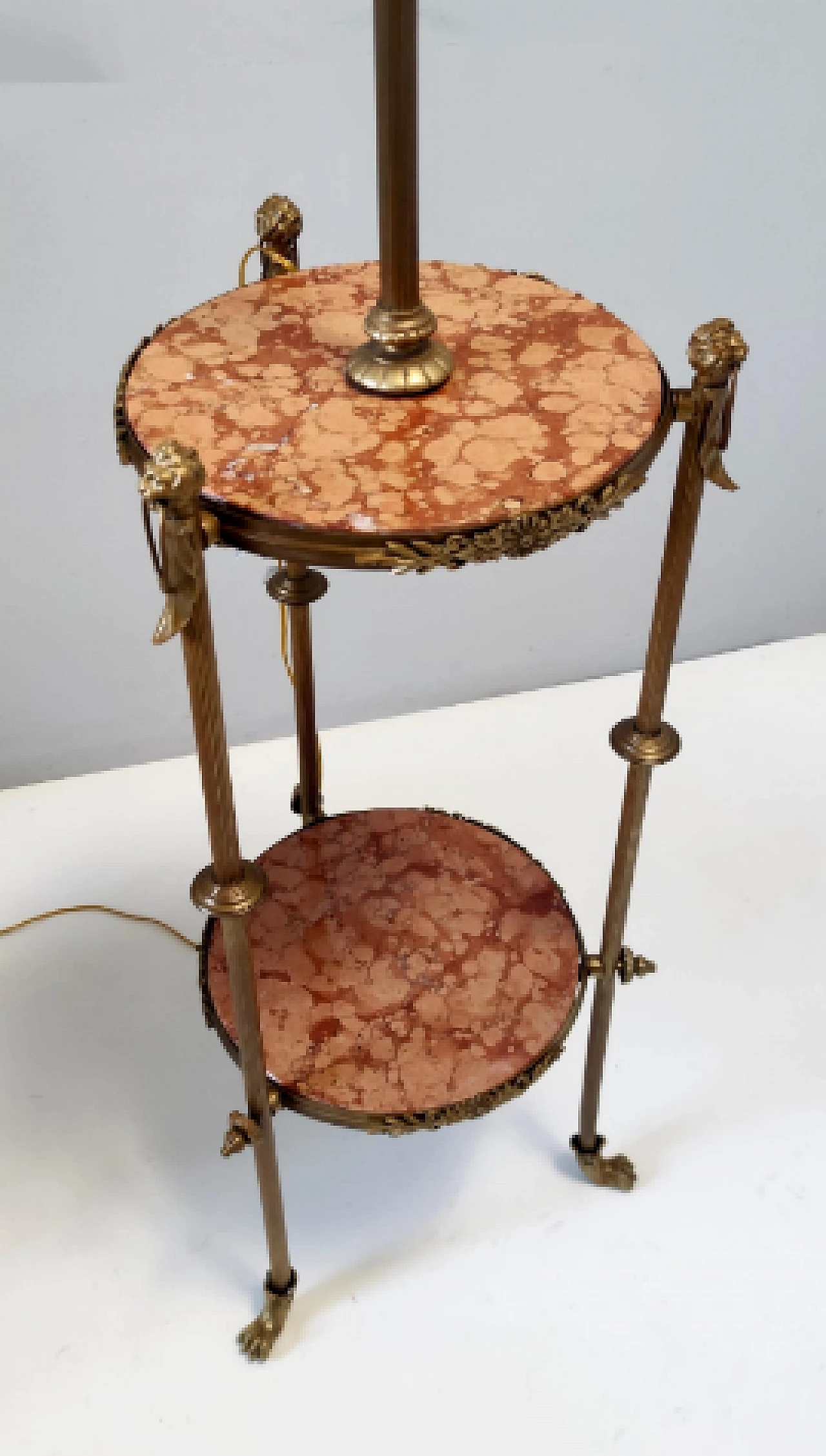 Metal, travertine and glass floor lamp by Vittorio Zecchin, 1920s 6