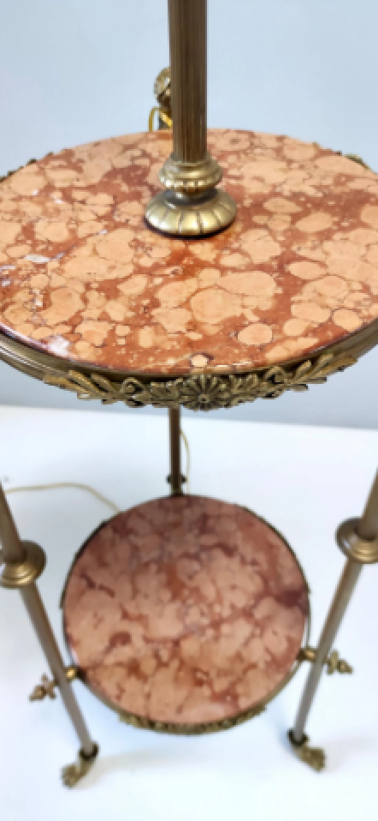 Metal, travertine and glass floor lamp by Vittorio Zecchin, 1920s 7