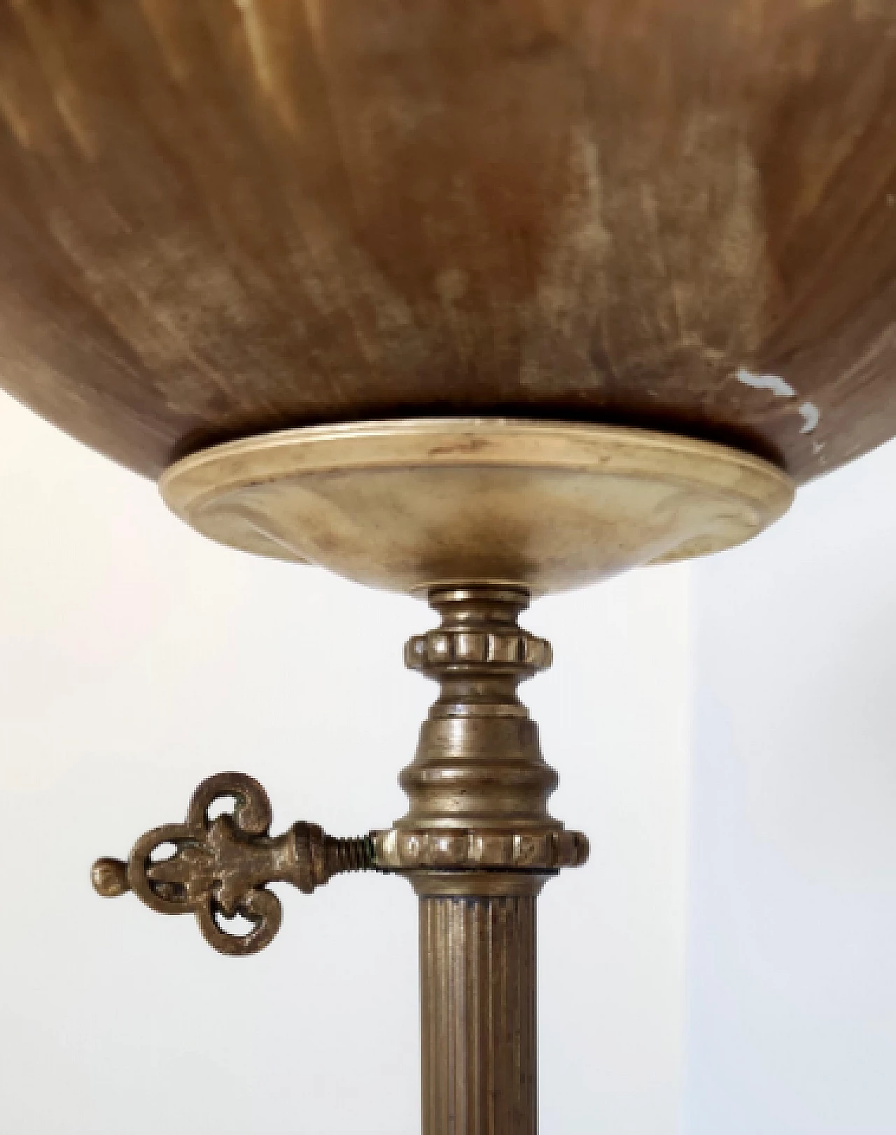 Metal, travertine and glass floor lamp by Vittorio Zecchin, 1920s 10