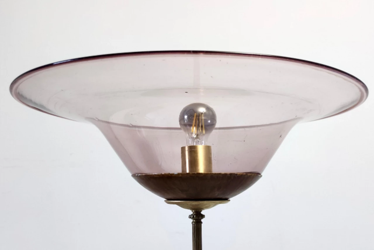 Metal, travertine and glass floor lamp by Vittorio Zecchin, 1920s 12